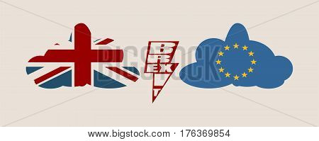 Image relative to politic situation between great britain and european union. Politic process named as brexit
