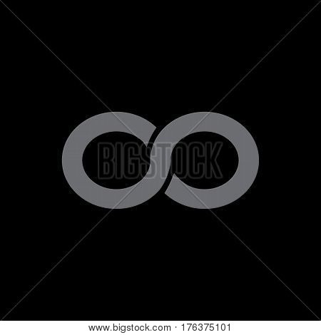 Limitless sign icon. Infinity symbol Isolated on Black Background