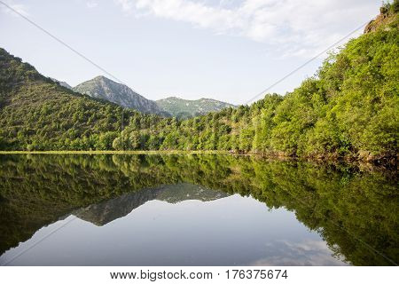 Lake Shkod also called Scutari, Skadar and Shkodra lies on the border of Albania and Montenegro, the largest lake in the Southern Europe
