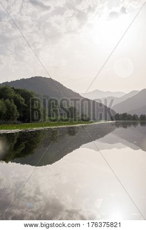 Lake Shkod also called Scutari, Skadar and Shkodra lies on the border of Albania and Montenegro, the largest lake in the Southern Europe