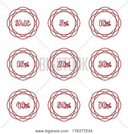 sale percentage circular sticker badge label set,vector Illustration EPS10