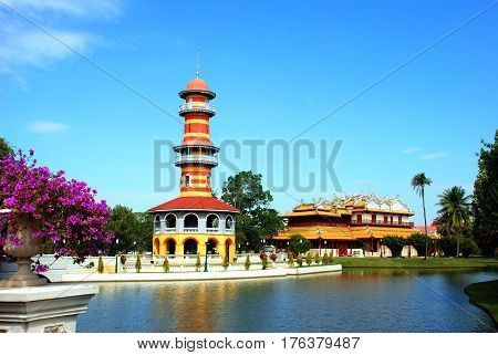 Bang Pa-In Royal Palace known as the Summer Palace. Located in Bang Pa-In district Ayutthaya Province THAILAND