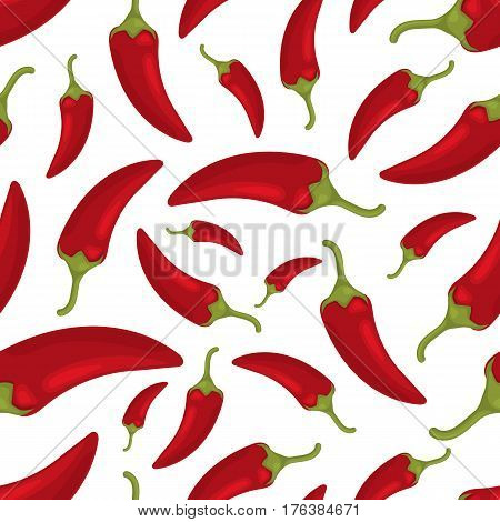 Chili seamless pattern on white background eps 10