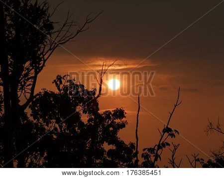 Sunset beauty in nature at Thailand city