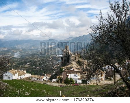 Scenic view on the medieval castle La Iruela, Andalusia, Spain