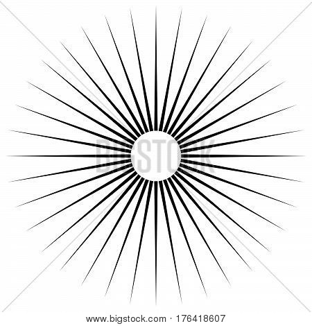 Radial Lines Abstract Geometric Element. Spokes, Radiating Stripes.