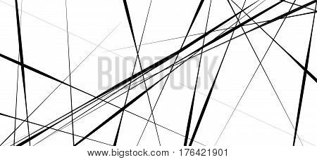 Random Chaotic Lines Abstract Geometric Pattern / Texture. Modern, Contemporary Art-like Illustratio