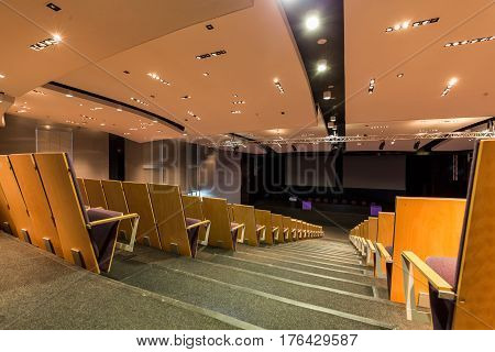 University Aula With Rows Of Chairs