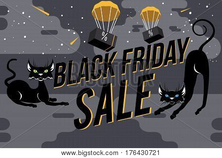 Black Friday sale background: vector illustration in flat style