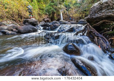 Headwaters River and Waterfall small in national park