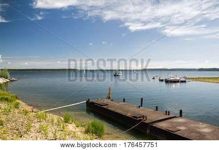 Boat tour on lake - water reservoir Oravska priehrada - Slovakia