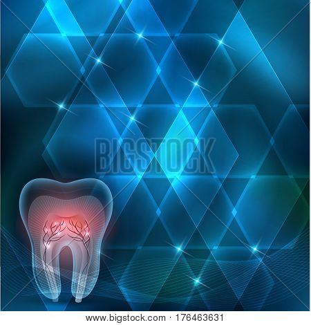 Tooth Cross Section Abstract Blue Design