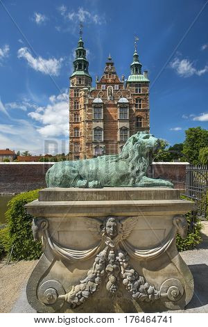 COPENHAGEN, DENMARK - Juny 26: Rosenborg Castle and park in central Copenhagen on Juny 26, 2015 Rosenborg Castle - former residence of Danish kings