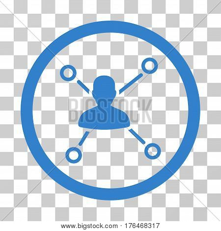 Person Relations icon. Vector illustration style is flat iconic symbol cobalt color transparent background. Designed for web and software interfaces.
