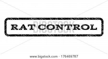 Rat Control watermark stamp. Text tag inside rounded rectangle frame with grunge design style. Rubber seal stamp with dust texture. Vector black ink imprint on a white background.