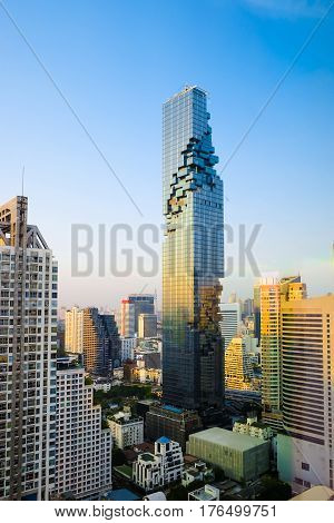 Bangkok Cityscape Sunset, Mahanakorn Modern Tower