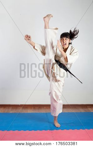 Woman Demonstrate Martial Arts Working Together