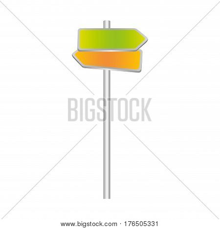 metallic color multidirection board road signs set vector illustration