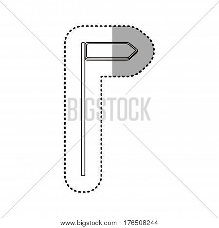 sticker silhouette metallic direction board road signs vector illustration