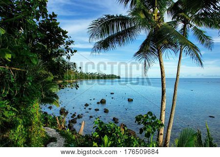 Ocean View Along Lavena Costal Walk On Taveuni Island, Fiji