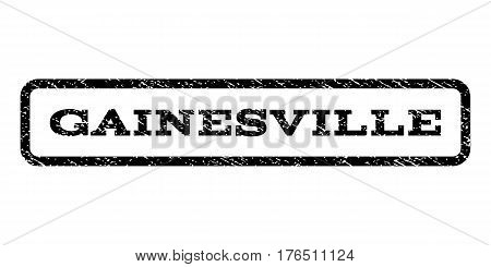 Gainesville watermark stamp. Text tag inside rounded rectangle with grunge design style. Rubber seal stamp with dirty texture. Vector black ink imprint on a white background.
