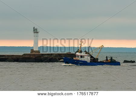 Blue Fishing Ship