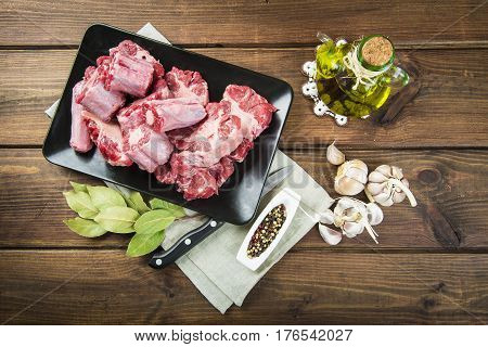 Oxtail And With Olive Oil And Ingredients To Cook It