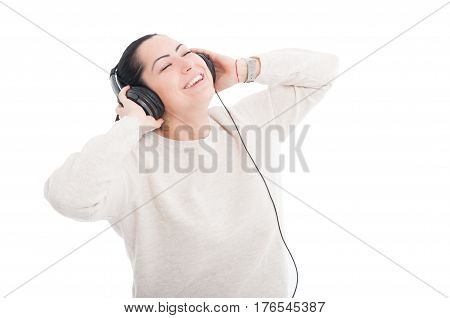 Girl Having Relaxing Moments With Headphones