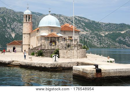 Our Lady Of The Rock Island On Kotor Bay