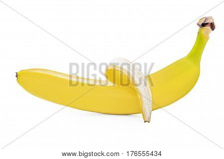 Banana. Ripe banana isolated on white background.