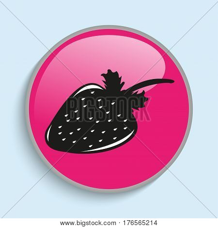 Fresh strawberries. Vector icon. Conditional vector image in the form of color.