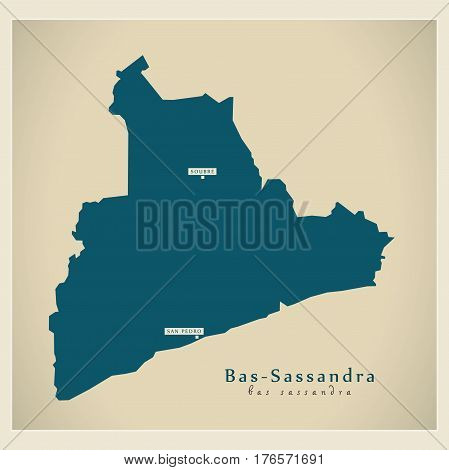 Modern Map - Bas-sassandra Ci Illustration Silhouette