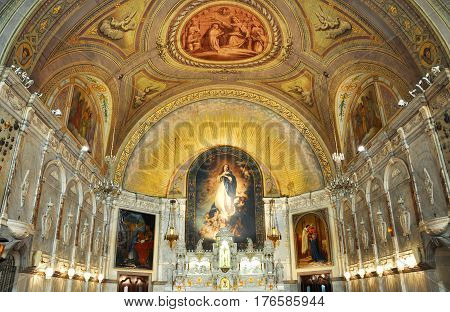 MONTREAL - AUG. 4, 2011: Notre-Dame-de-Bon-Secours Chapel, Montreal, Quebec, Canada. It is one of the oldest churches in Montreal, it was built in 1771 over the ruins of an earlier chapel.