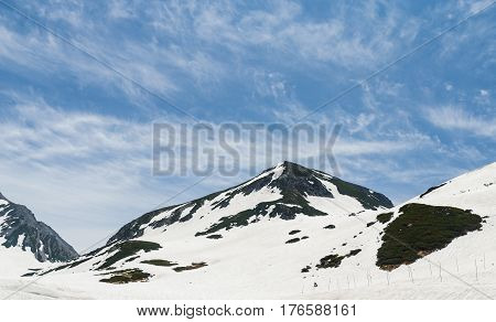 Snow mountain at japan alps tateyama kurobe alpine route