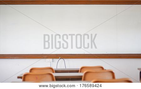 Lecture room with empty seats Business seminar education