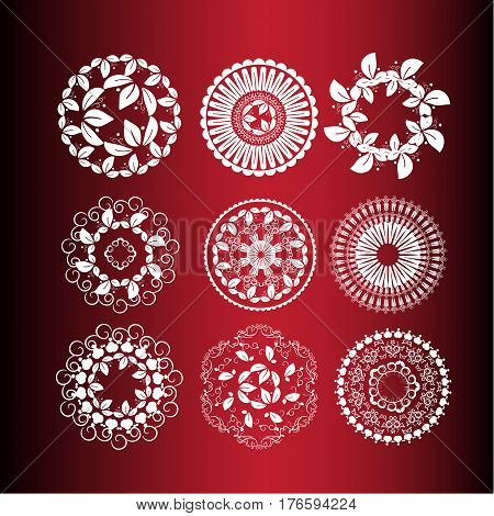 illustration of set of vintage design elements