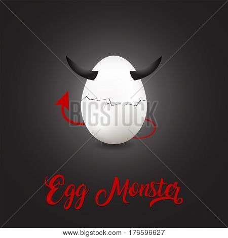 Egg Monster or Devil - Vector design