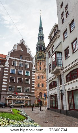 Architecture Of Old Riga Early In The Morning