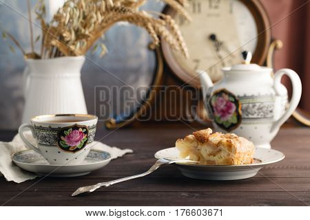 Tea With Piece Of Applepie