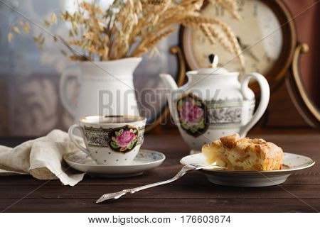 Tea With Piece Of Applepie