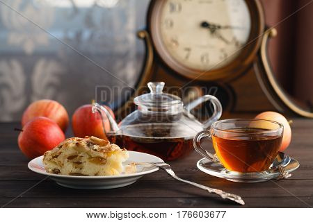 Tea With Piece Of Applepie