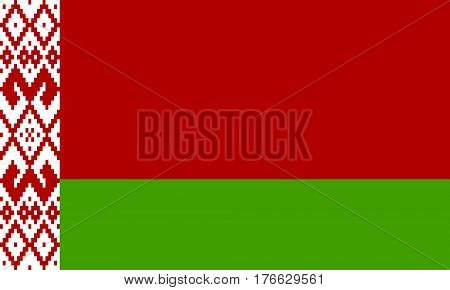 flat belarus flag in the colors green and red