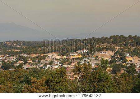 The surrounding town of Santa Susanna near Barcelona in Catalonia (Spain)