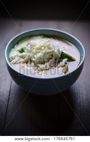One of the traditional latin food, Azteca Soup