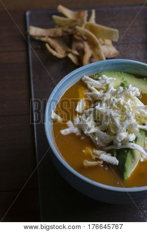 One of the traditional latin food, Azteca Soup