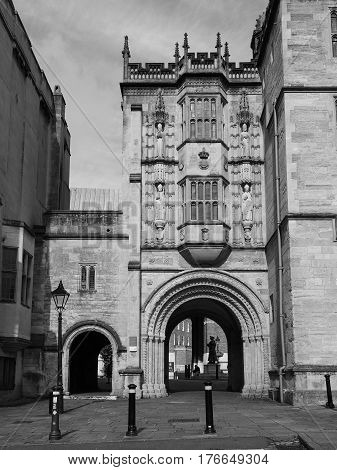 Great Gatehouse (abbey Gatehouse) In Bristol In Black And White
