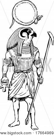 Outlined Egyptian God Rah