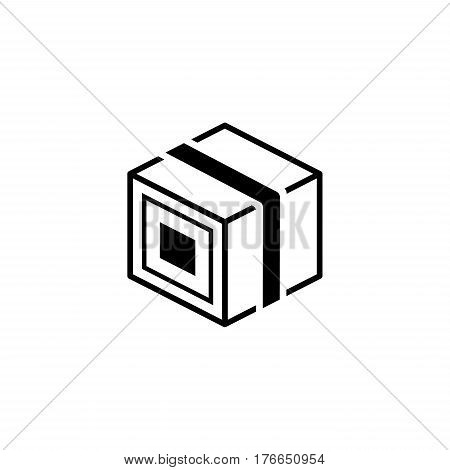 Product Branding Icon. Flat Design. Business Concept. Isolated Illustration with cardbox