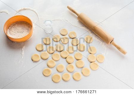 The Process Of Making Dumplings Home. Set. Ukraine.