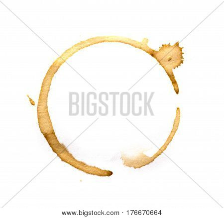 Coffee cup rings isolated on a white background.